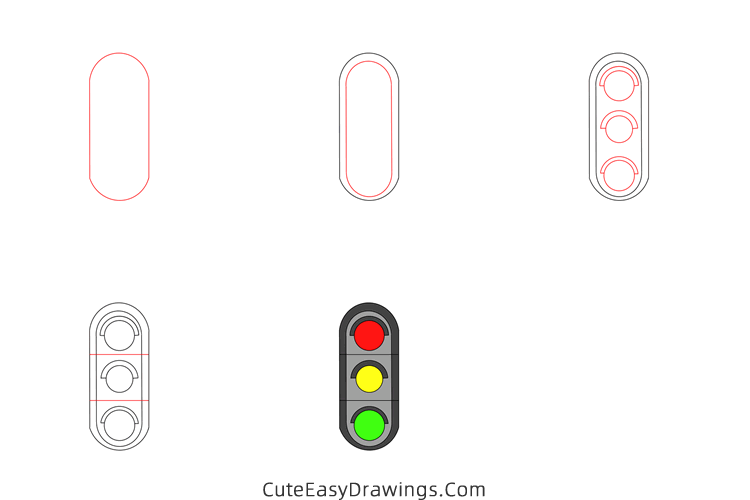 how to draw a traffic light - www.cuteeasydrawings.com