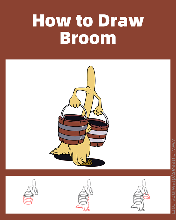 how to draw the broom from fantasia - www.cuteeasydrawings.com