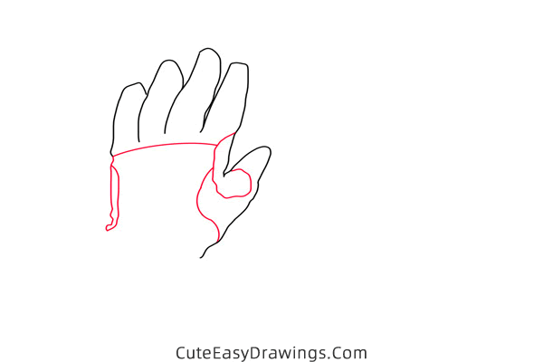 how to draw sports gloves - www.cuteeasydrawings.com