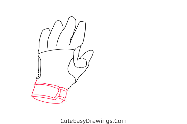 how to draw sports gloves - www.cuteeasydrawings.com