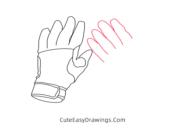 how to draw sports gloves - www.cuteeasydrawings.com