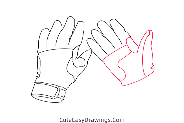 how to draw sports gloves - www.cuteeasydrawings.com