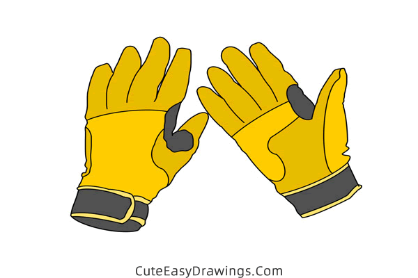 how to draw sports gloves - www.cuteeasydrawings.com