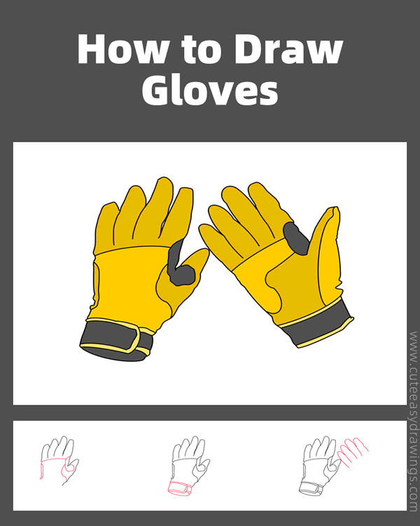 how to draw sports gloves - www.cuteeasydrawings.com