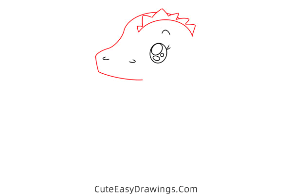 how to draw a baby dinosaur - www.cuteeasydrawings.com