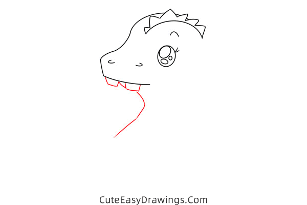 how to draw a baby dinosaur - www.cuteeasydrawings.com