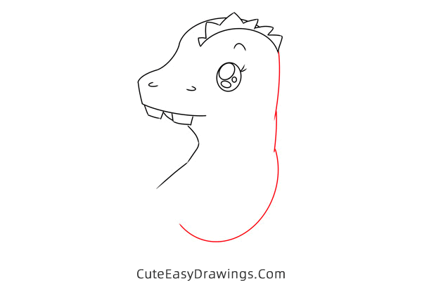 how to draw a baby dinosaur - www.cuteeasydrawings.com