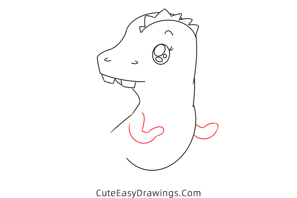 how to draw a baby dinosaur - www.cuteeasydrawings.com