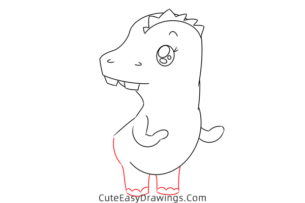 how to draw a baby dinosaur - www.cuteeasydrawings.com