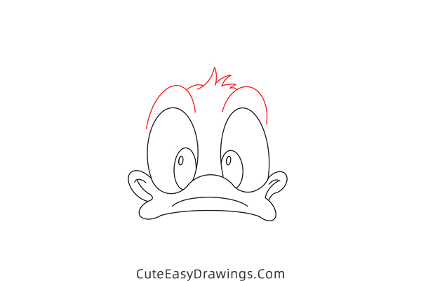 how to draw donald duck face - www.cuteeasydrawings.com