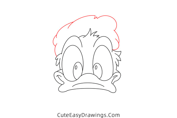 how to draw donald duck face - www.cuteeasydrawings.com