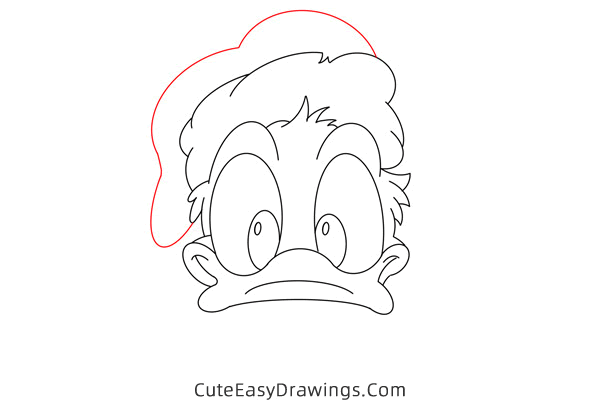 how to draw donald duck face - www.cuteeasydrawings.com