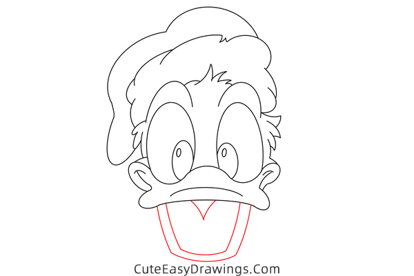 how to draw donald duck face - www.cuteeasydrawings.com