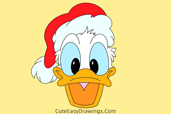 how to draw donald duck face - www.cuteeasydrawings.com