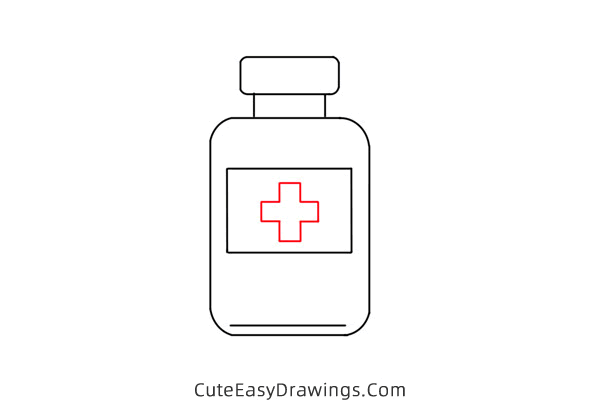 how to draw a medicine bottle - www.cuteeasydrawings.com