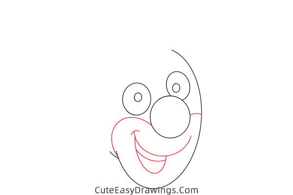 how to draw a clown head - www.cuteeasydrawings.com