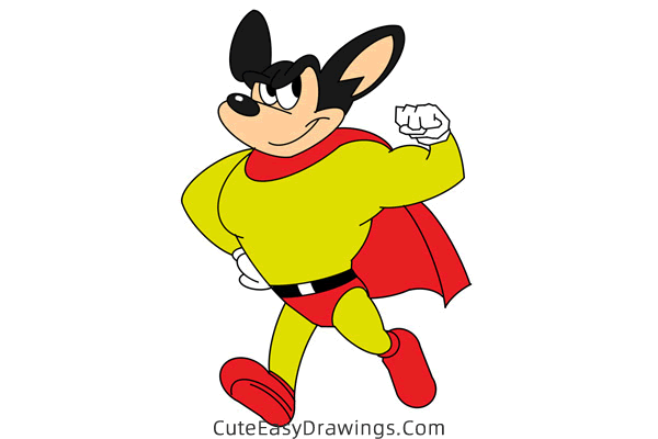 how to draw mighty mouse - www.cuteeasydrawings.com