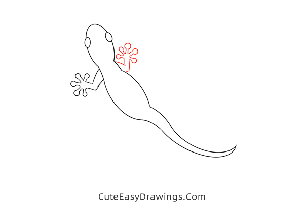 how to draw a gecko - www.cuteeasydrawings.com