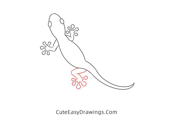 how to draw a gecko - www.cuteeasydrawings.com