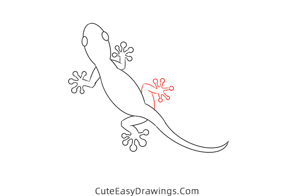 how to draw a gecko - www.cuteeasydrawings.com