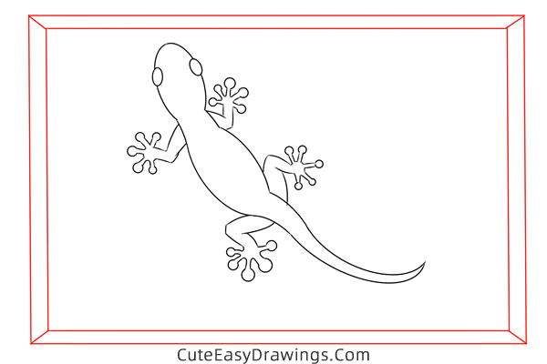 how to draw a gecko - www.cuteeasydrawings.com