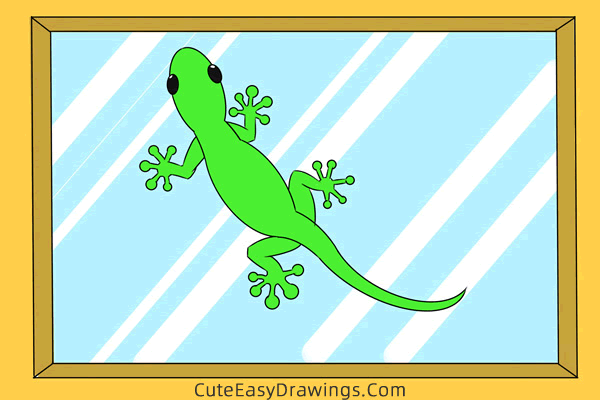 how to draw a gecko - www.cuteeasydrawings.com