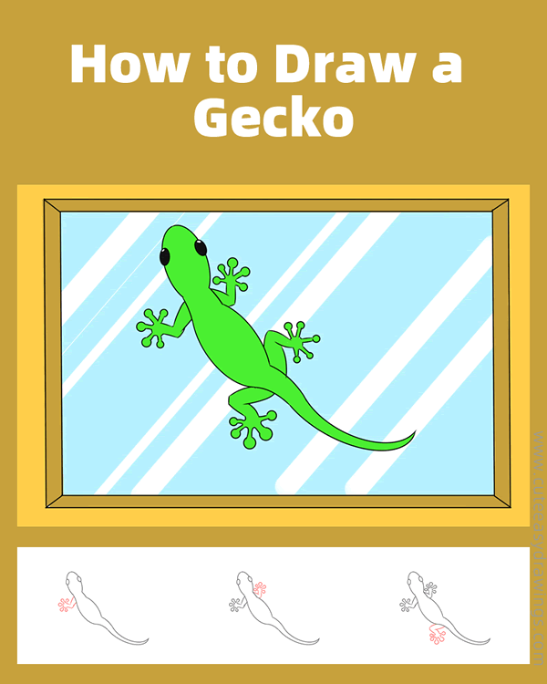 how to draw a gecko - www.cuteeasydrawings.com