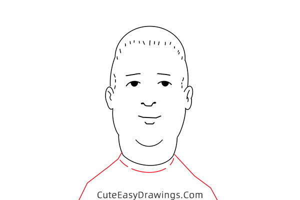 how to draw bobby hill - www.cuteeasydrawings.com