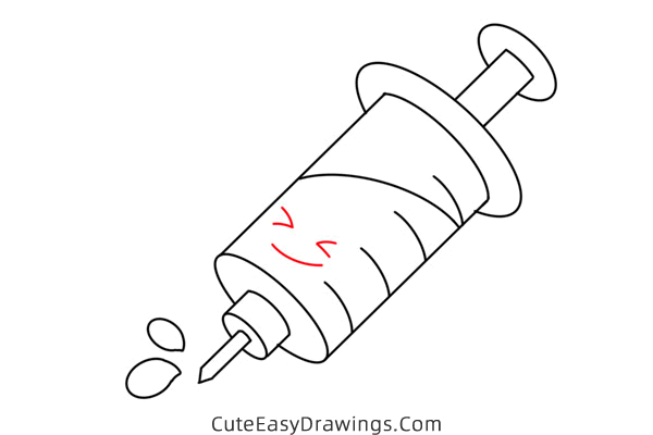 how to draw a syringe - www.cuteeasydrawings.com