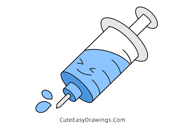 how to draw a syringe - www.cuteeasydrawings.com