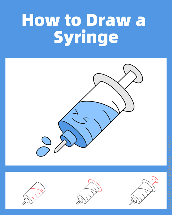 how to draw a syringe - www.cuteeasydrawings.com