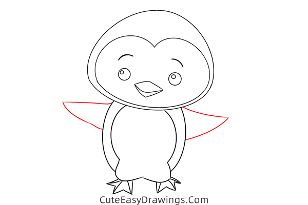 how to draw a penguin - www.cuteeasydrawings.com