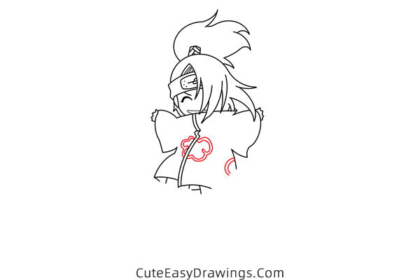 how to draw deidara from naruto - www.cuteeasydrawings.com