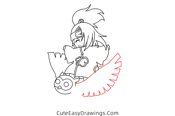 how to draw deidara from naruto - www.cuteeasydrawings.com