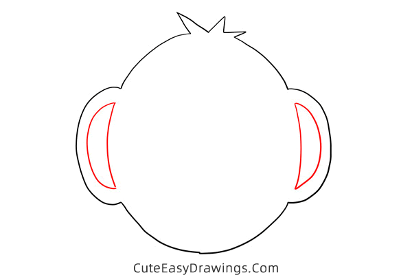 how to draw a monkey face - www.cuteeasydrawings.com