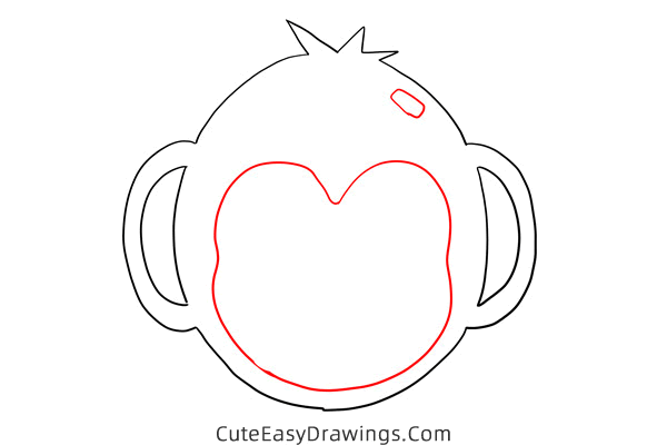 how to draw a monkey face - www.cuteeasydrawings.com