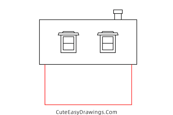 how to draw a small house easy - www.cuteeasydrawings.com