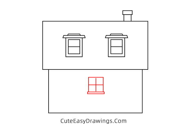 how to draw a small house easy - www.cuteeasydrawings.com