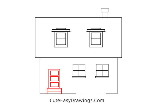 how to draw a small house easy - www.cuteeasydrawings.com