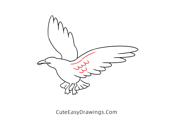 how to draw a seagull flying - www.cuteeasydrawings.com