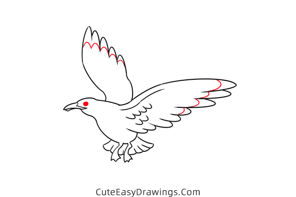 how to draw a seagull flying - www.cuteeasydrawings.com