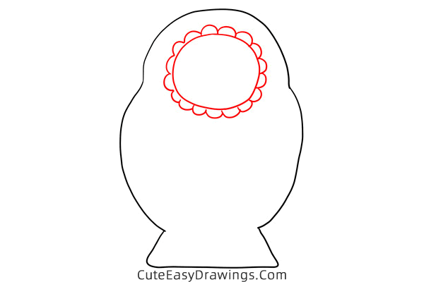 how to draw a matryoshka doll - www.cuteeasydrawings.com