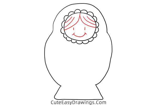 how to draw a matryoshka doll - www.cuteeasydrawings.com