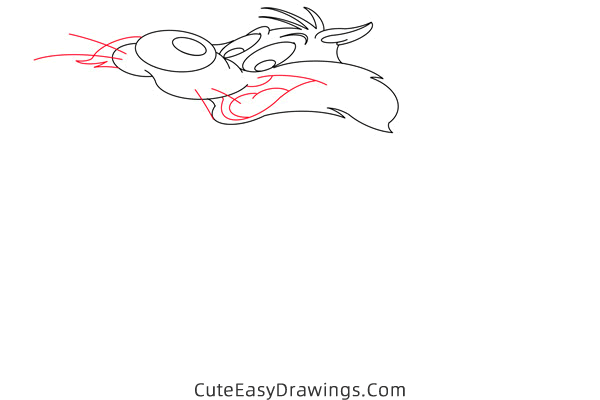 how to draw sylvester - www.cuteeasydrawings.com