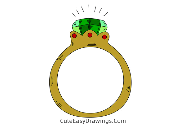 how to draw a diamond ring - www.cuteeasydrawings.com