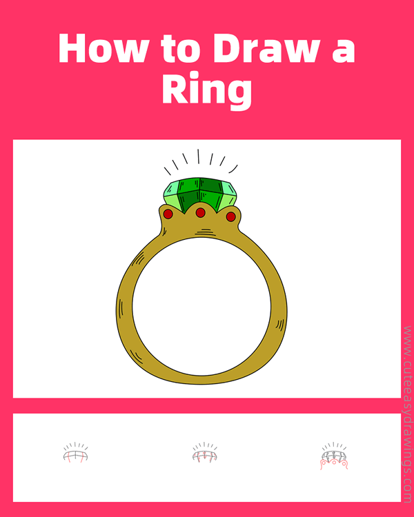 how to draw a diamond ring - www.cuteeasydrawings.com