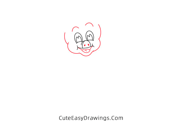 how to draw a pig from three little pigs - www.cuteeasydrawings.com