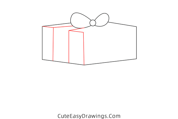 how to draw a gift box - www.cuteeasydrawings.com