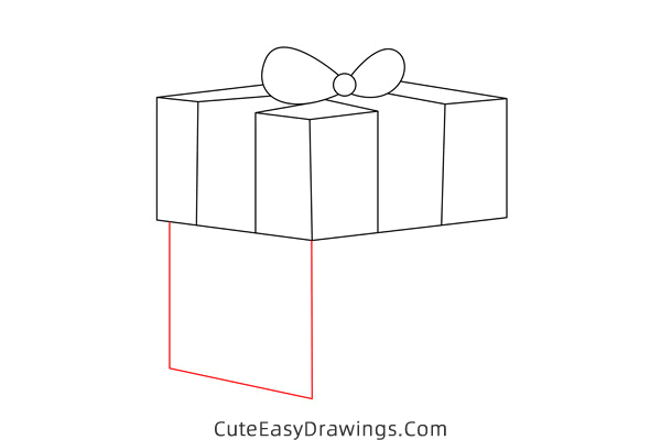 how to draw a gift box - www.cuteeasydrawings.com