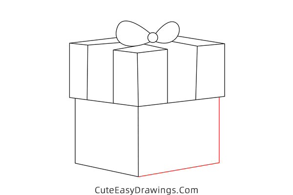 how to draw a gift box - www.cuteeasydrawings.com